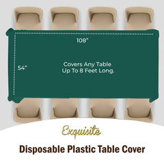 Dark Green Plastic Table Covers | 12 Pack