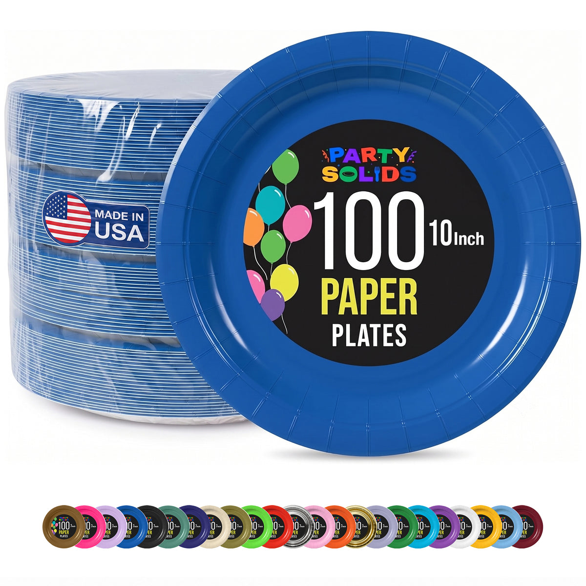 10 in. Dark Blue Paper Plates | 100 Count