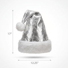 Shimmering Silver Santa Hat