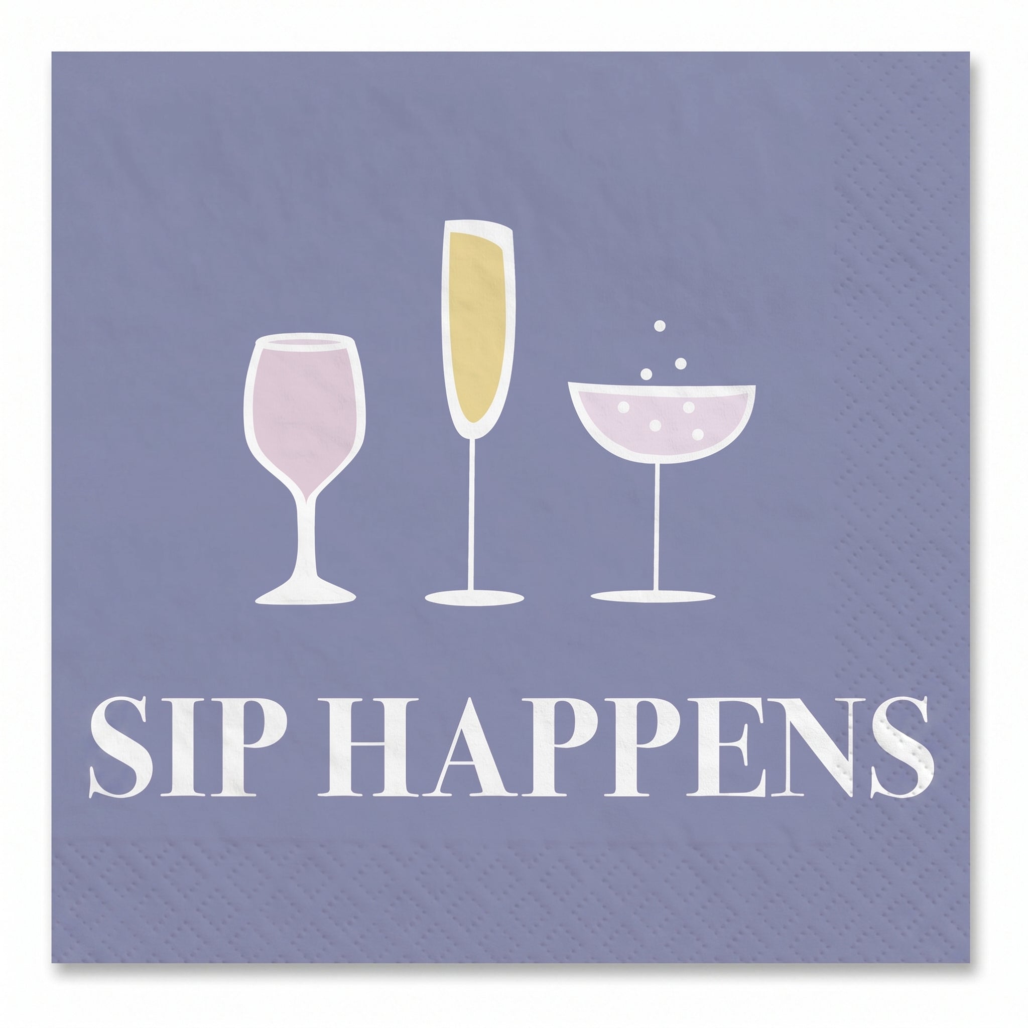 "Sip Happens" Cocktail Beverage Napkins - 5 In. X 5 In.