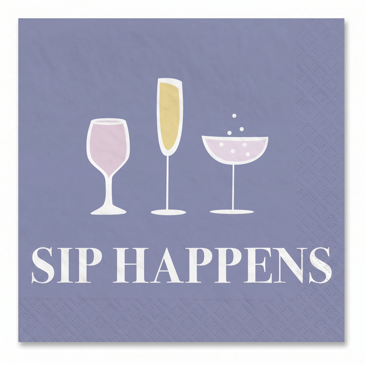 "Sip Happens" Cocktail Beverage Napkins - 5 In. X 5 In.