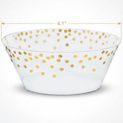 Gold Polka Dot Small Plastic Serving Bowl