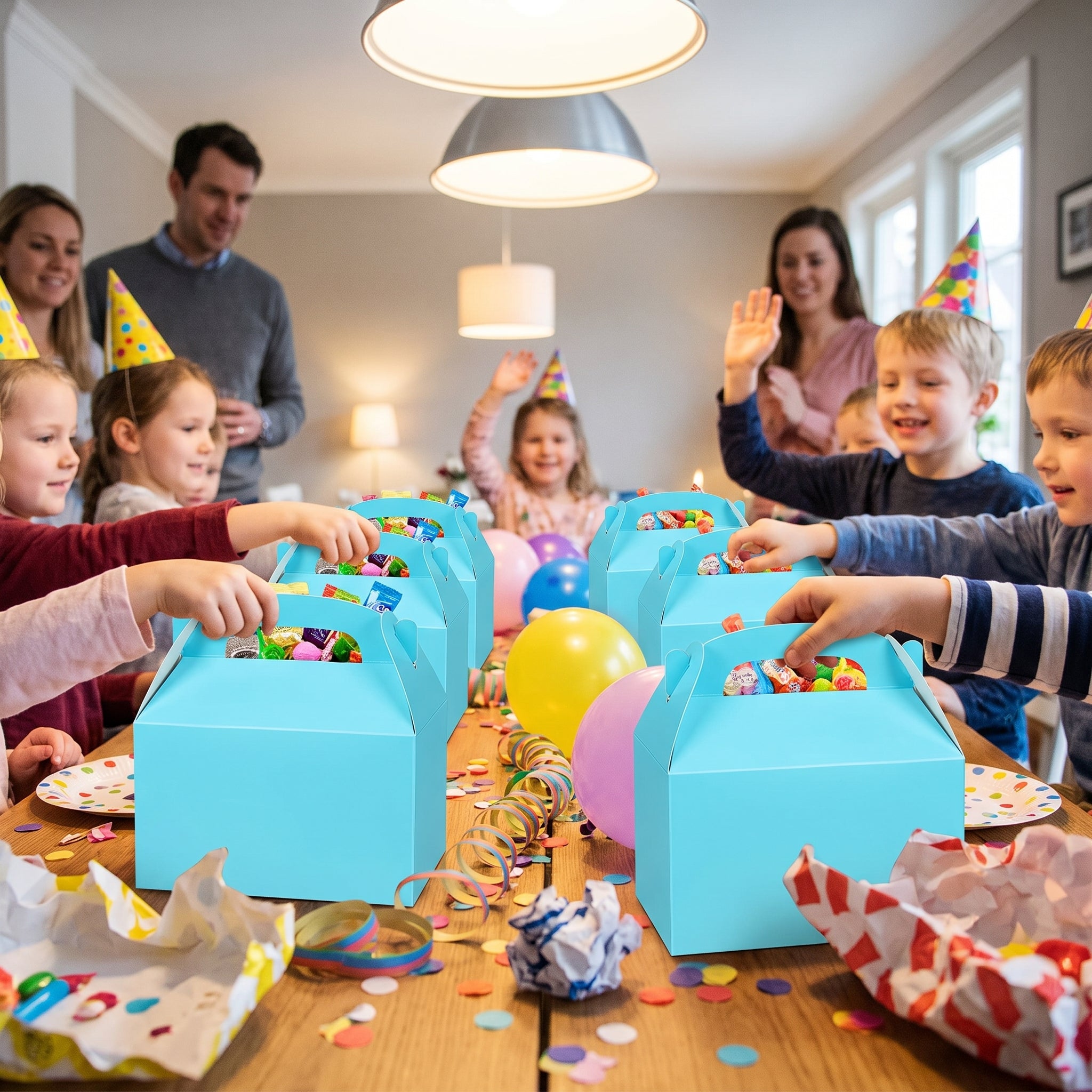 Vibrant Blue Gable Box for Party Favors