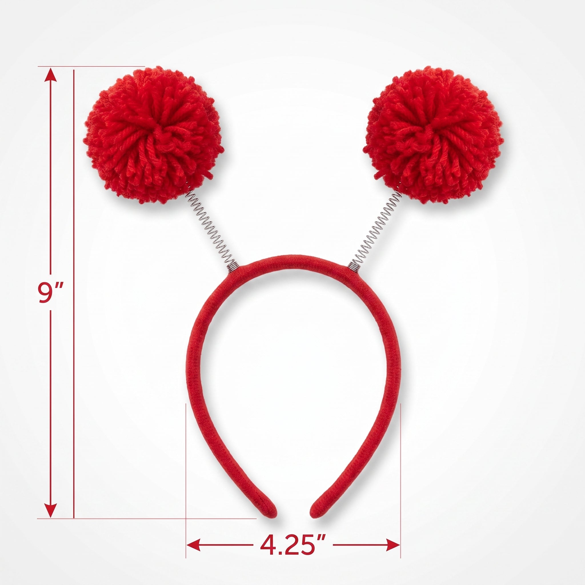 Red Pom Pom Head Bopper - Cheer and Costume Accessory