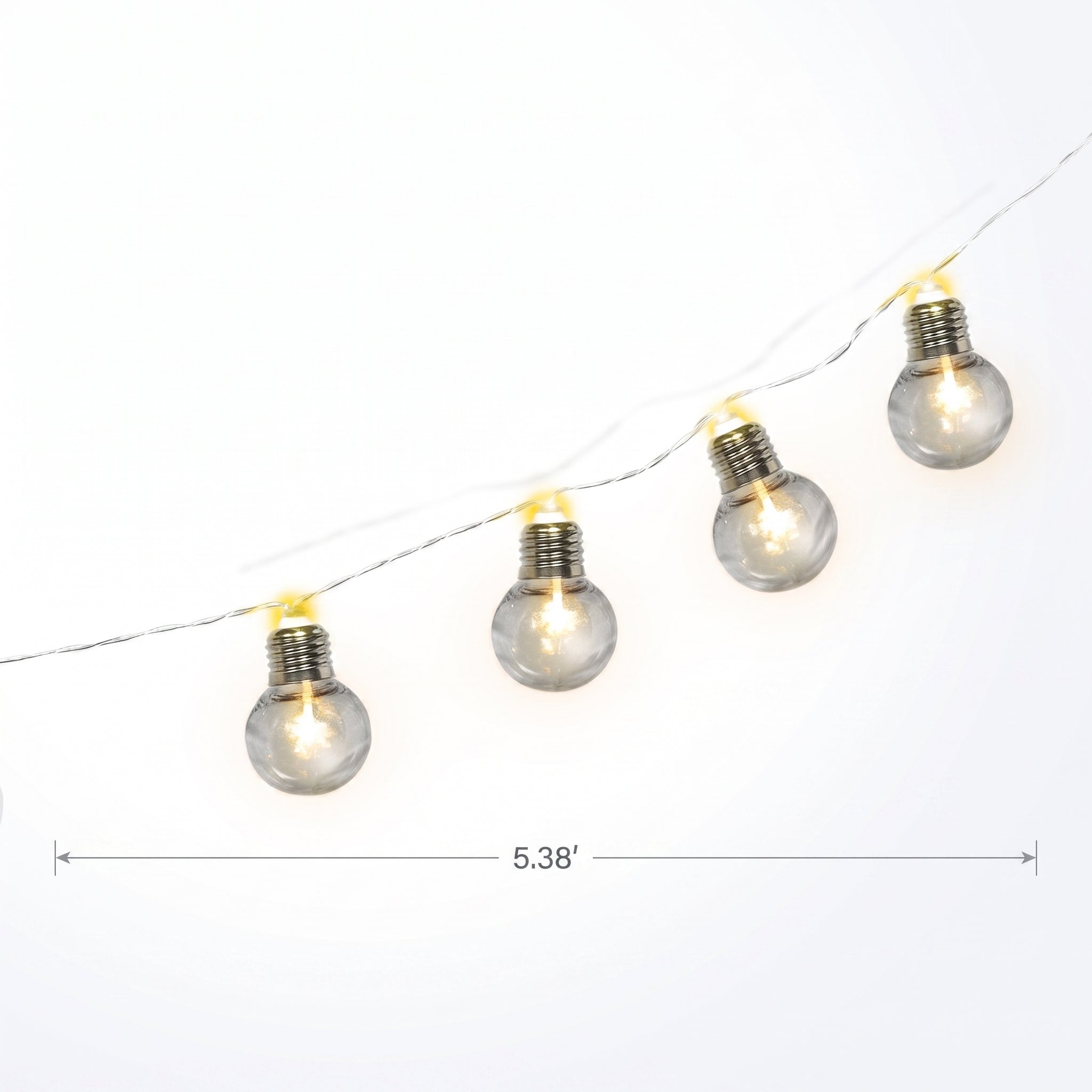 Clear Bulb LED String Lights - Battery Operated, 5 ft, 10 Lights