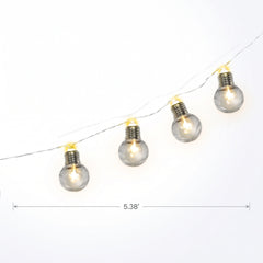 Clear Bulb LED String Lights - Battery Operated, 5 ft, 10 Lights