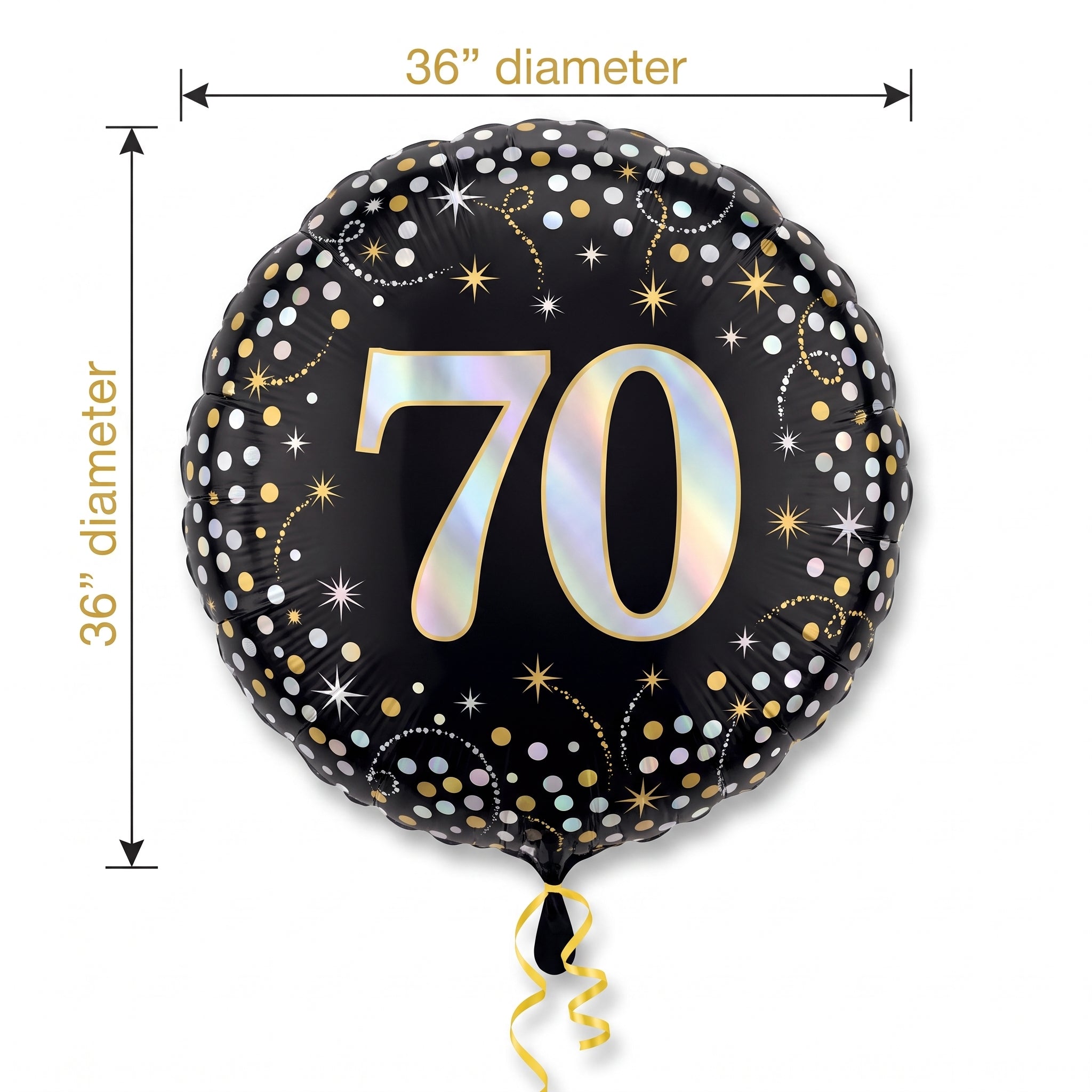 Sparkling 70th Birthday Foil Balloon