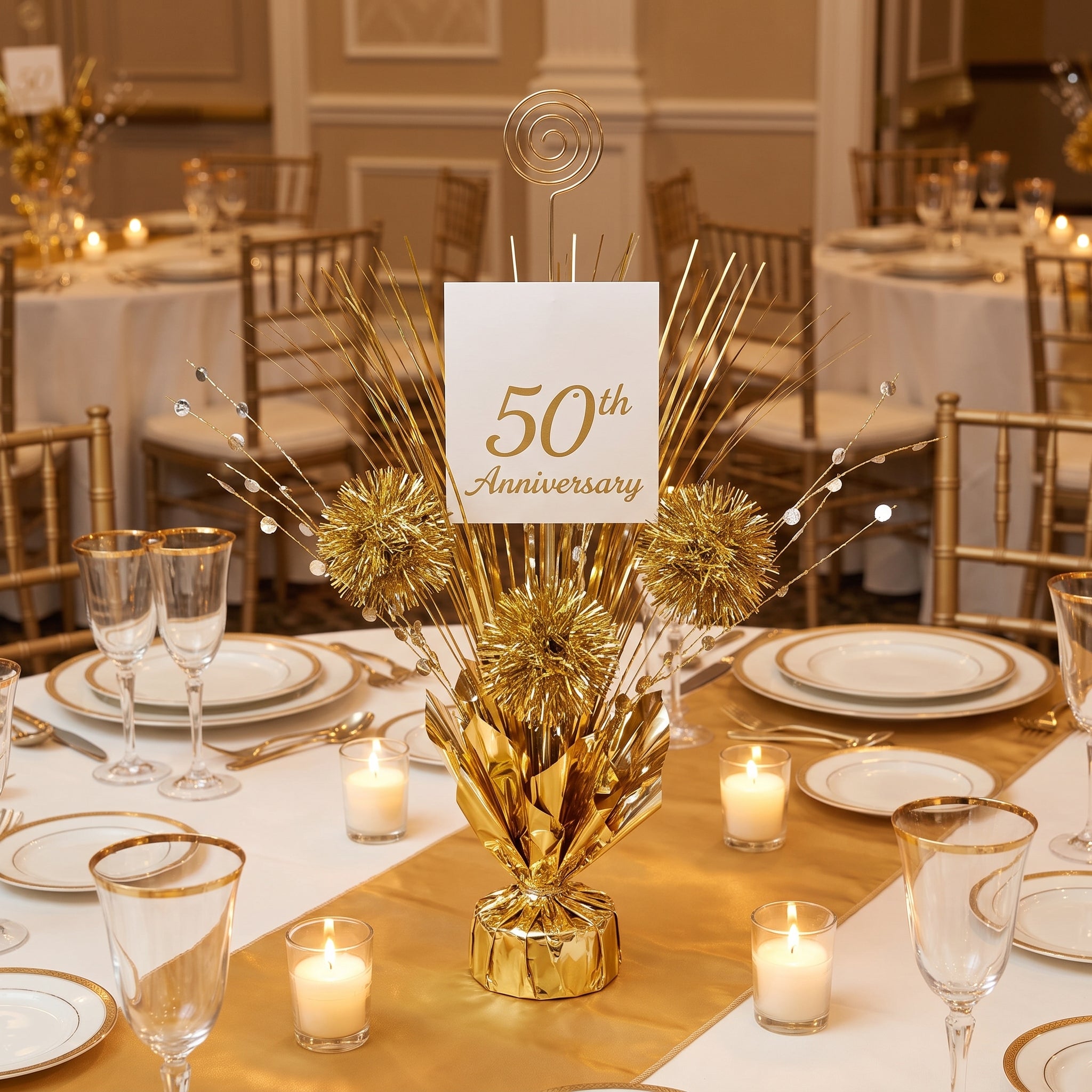 Golden 50th Anniversary Spray Centerpiece