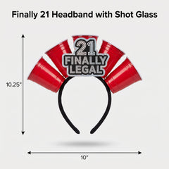 Finally 21 Headband with Shot Glass