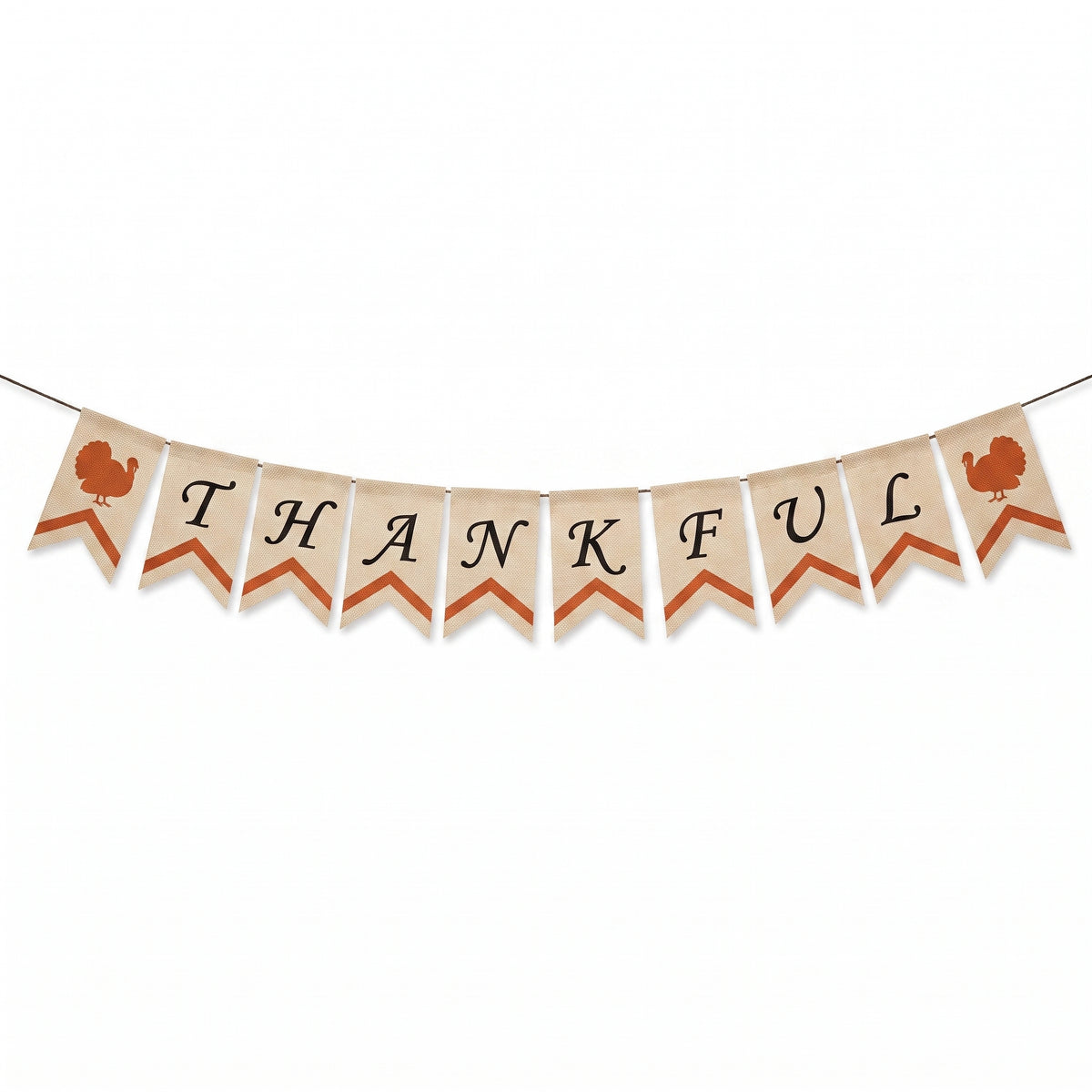 Thankful Burlap Canvas Banner for Thanksgiving Decor