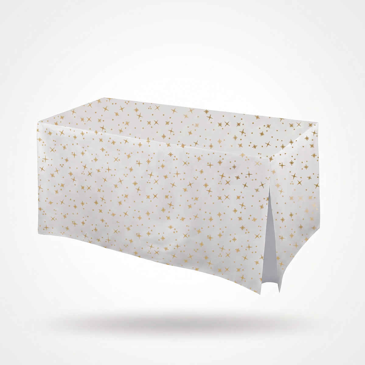 Gold Star Flannel-Backed Vinyl Fitted Tablecloth for Birthdays