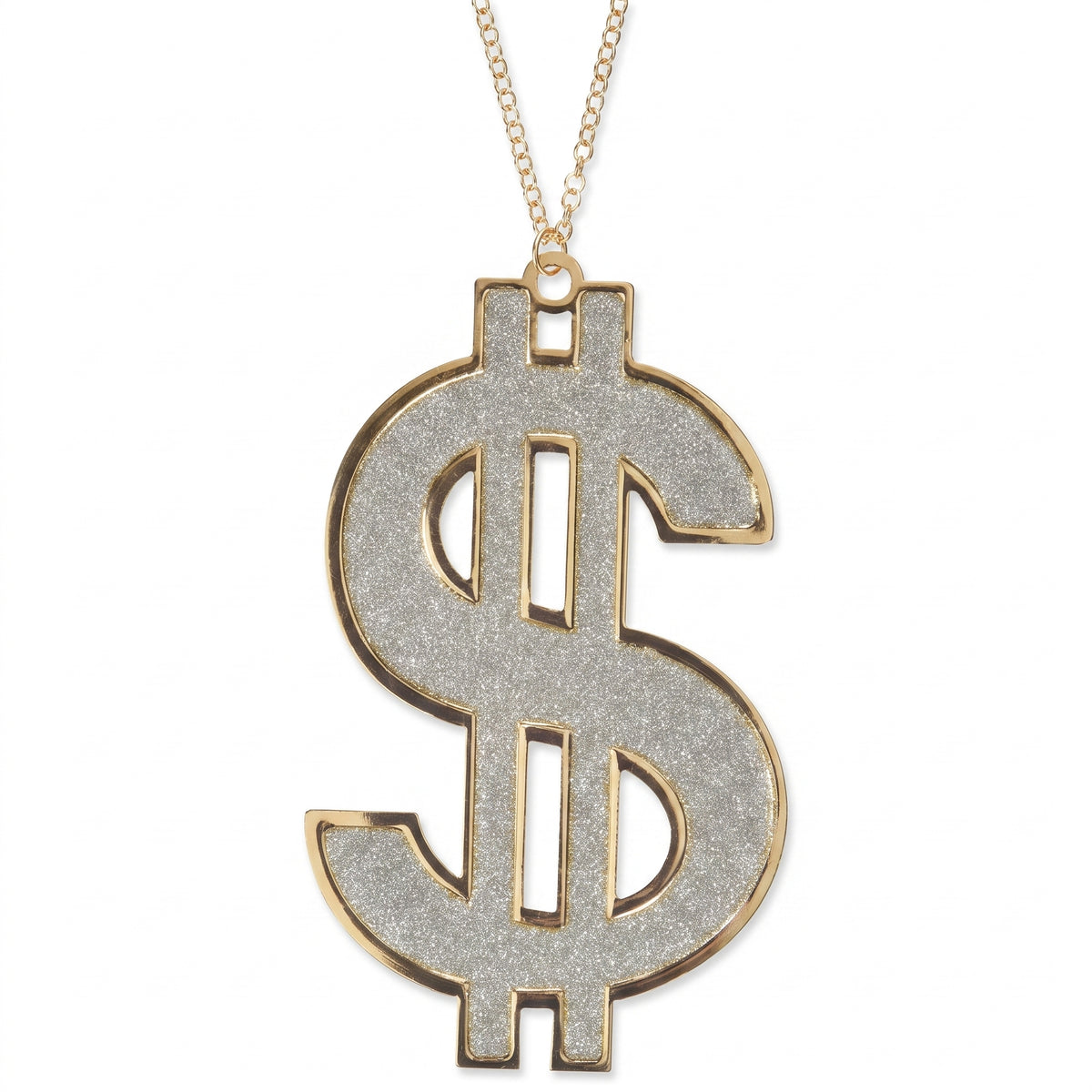 Dollar Sign Necklace Choker - 1990s Hip-Hop Costume Accessory