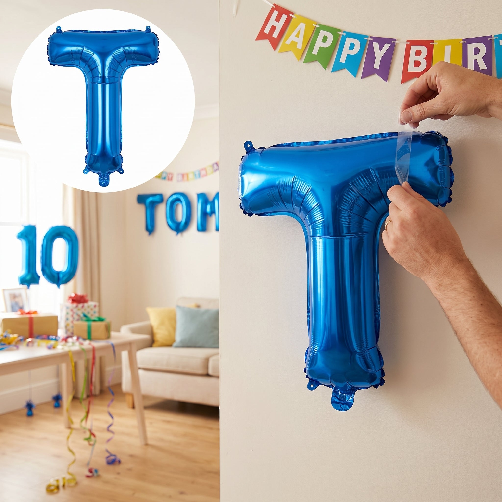 Royal Blue Letter T Foil Balloon