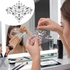 Silver Self-Adhesive Face Jewels - Glam Costume Accessory