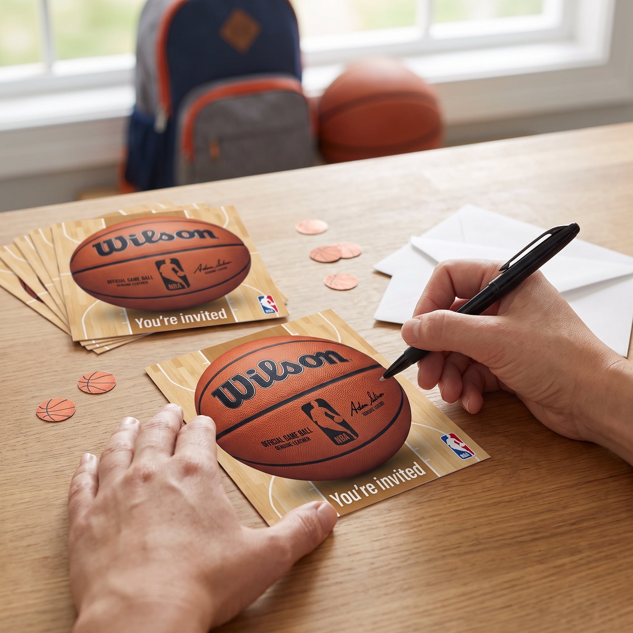 Wilson NBA Basketball Party Invitations & Thank You Notes Set