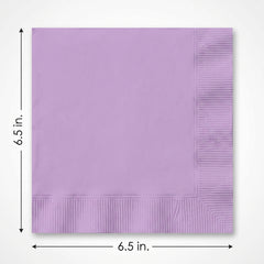 Lavender Lunch Napkins - 6.5 in. x 6.5 in. - Solid Color