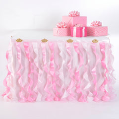Disney Princess Fabric Table Skirt with Pink Ruffles