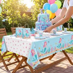 Shimmering Mermaids Plastic Table Cover - 54" x 96"