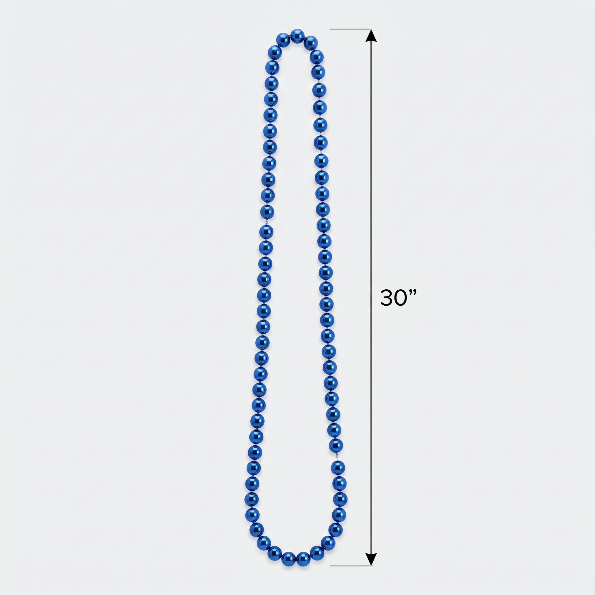 Royal Blue Metallic 30" Bead Necklace