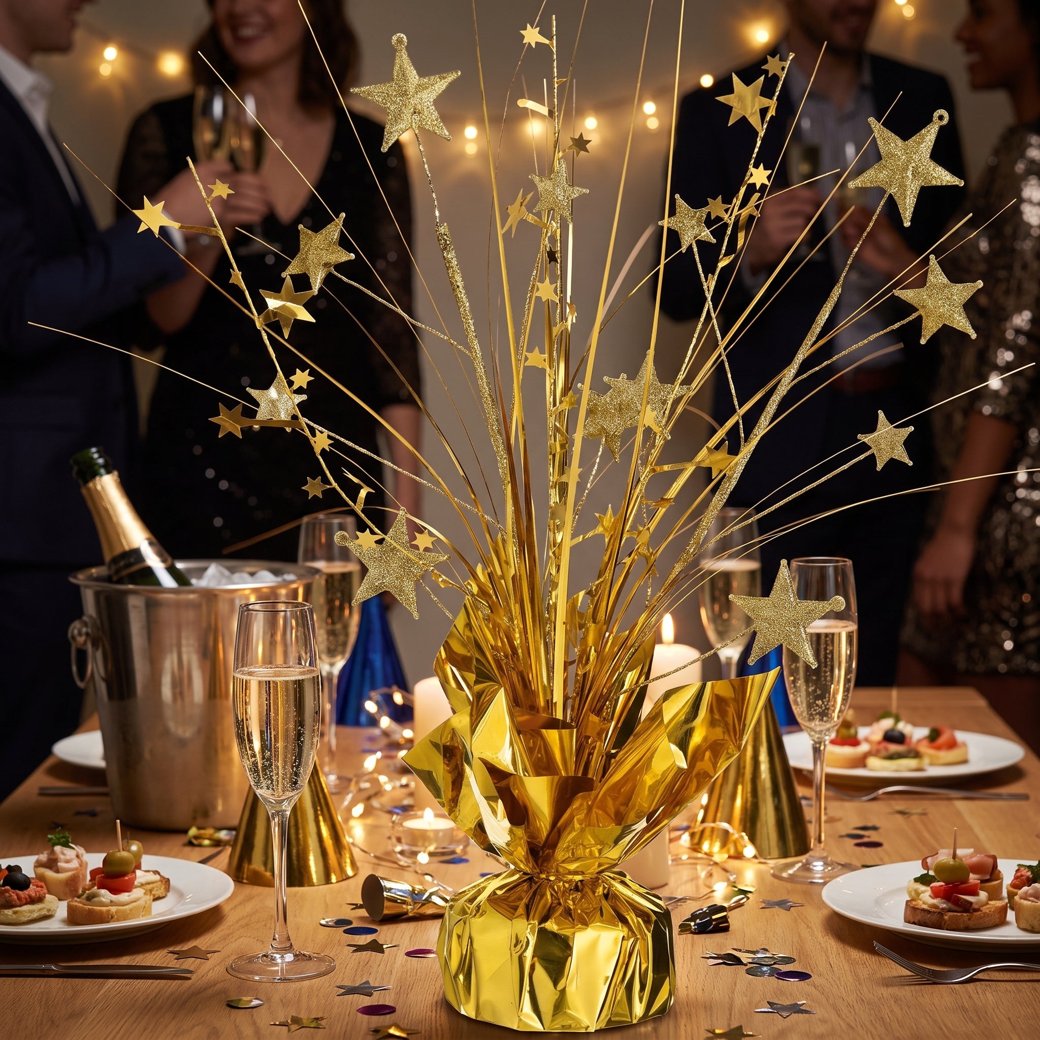 12" Gold Metallic Foil Starburst Centerpiece