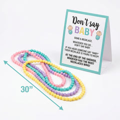 "Don't Say Baby" Pastel Bead Necklace Game for Baby Showers