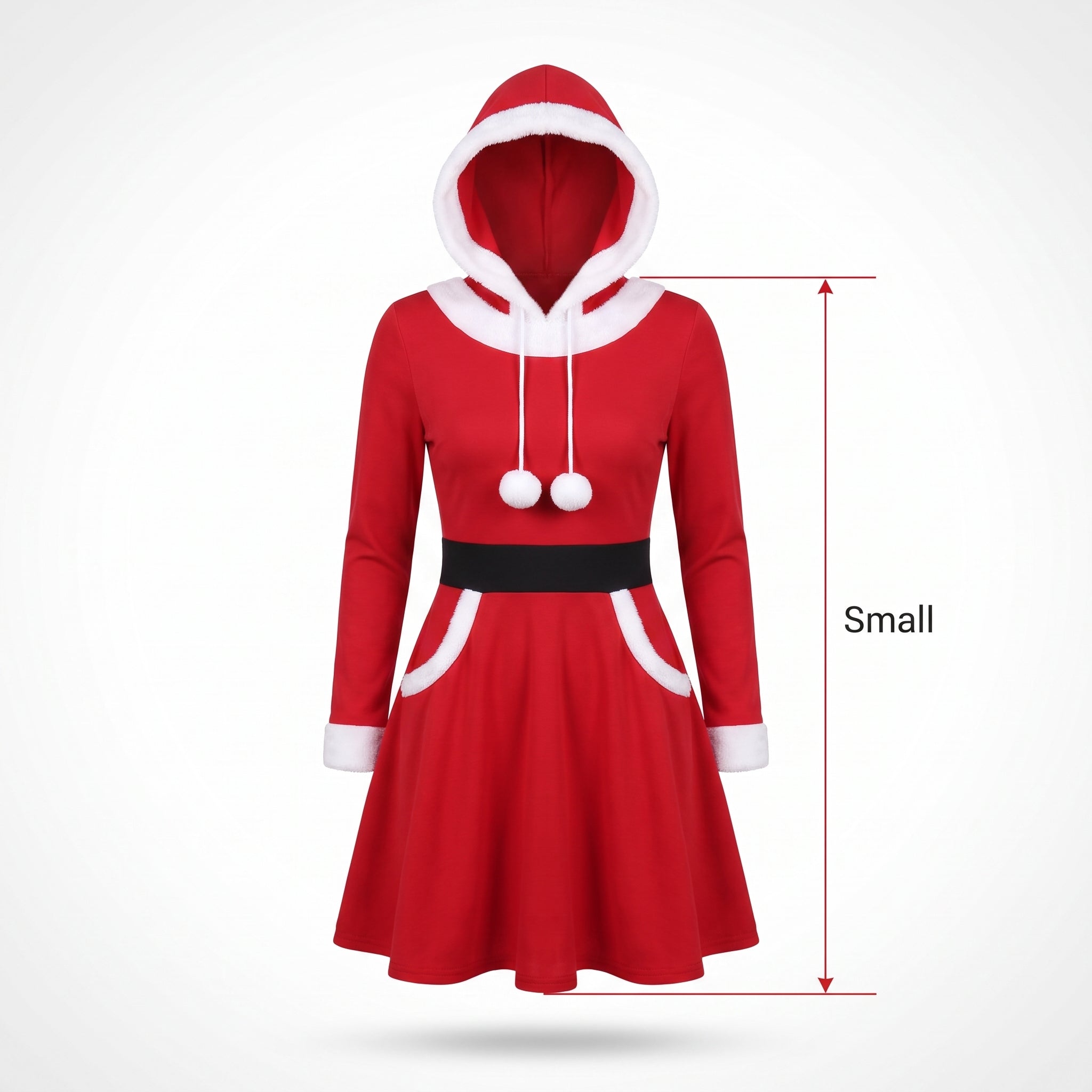 Adult Sassy Santa Hooded Costume Dress