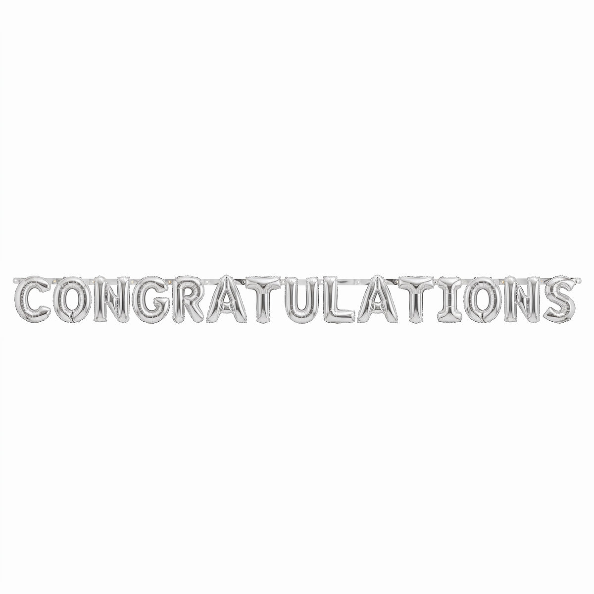 Elegant Silver "Congratulations" Letter Banner Decoration