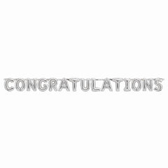 Elegant Silver "Congratulations" Letter Banner Decoration