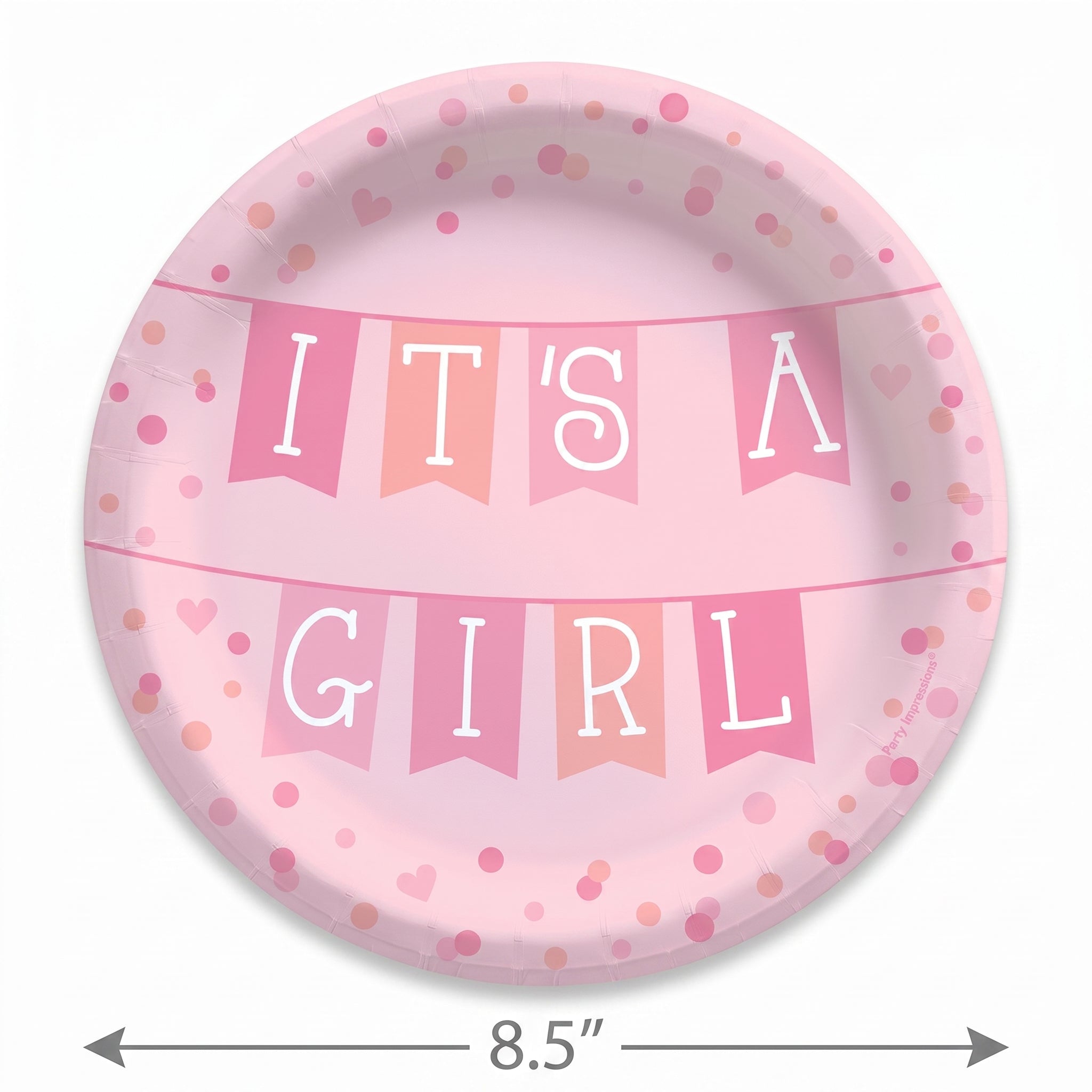 It's a Girl 8.5" Baby Shower Paper Plates