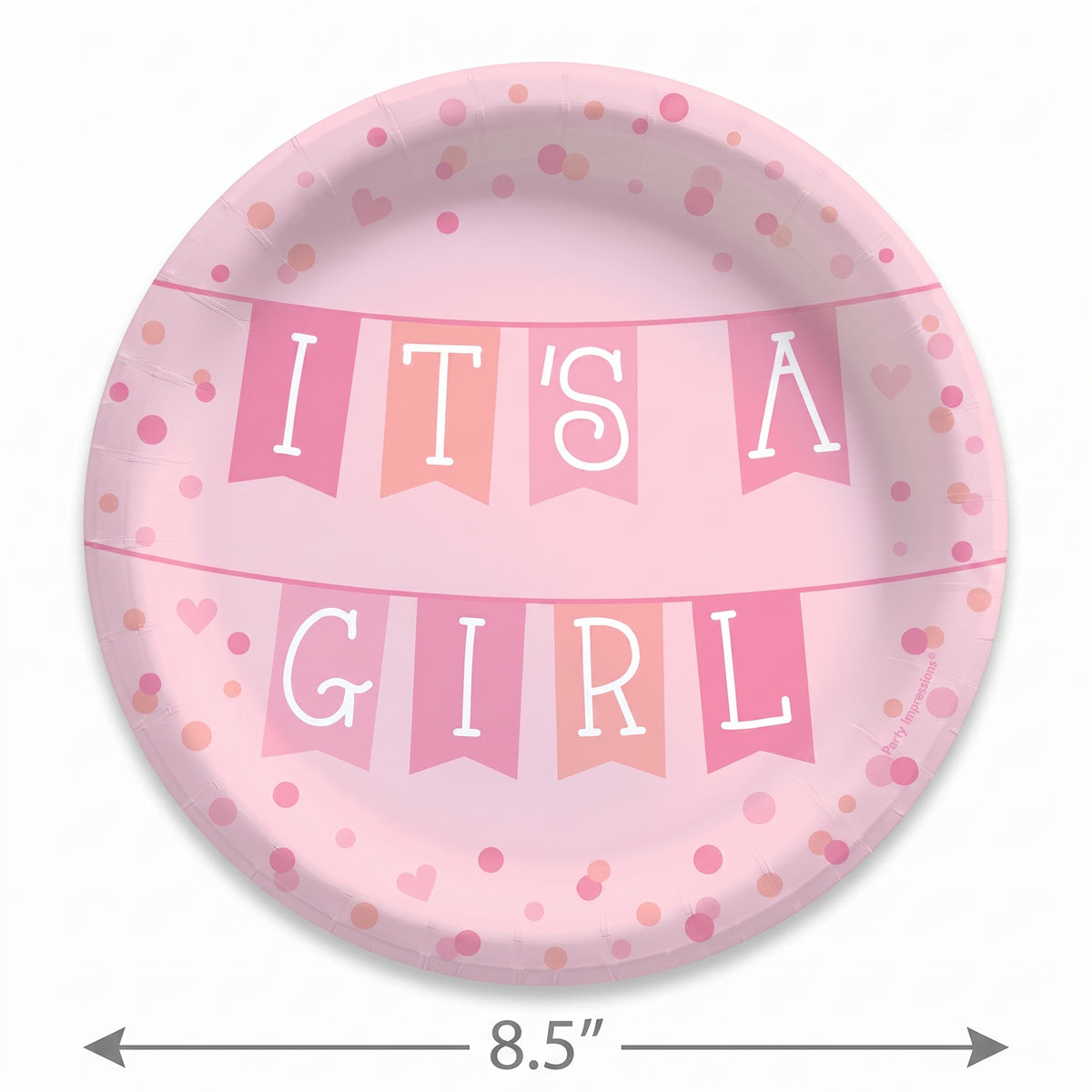 It's a Girl 8.5" Baby Shower Paper Plates