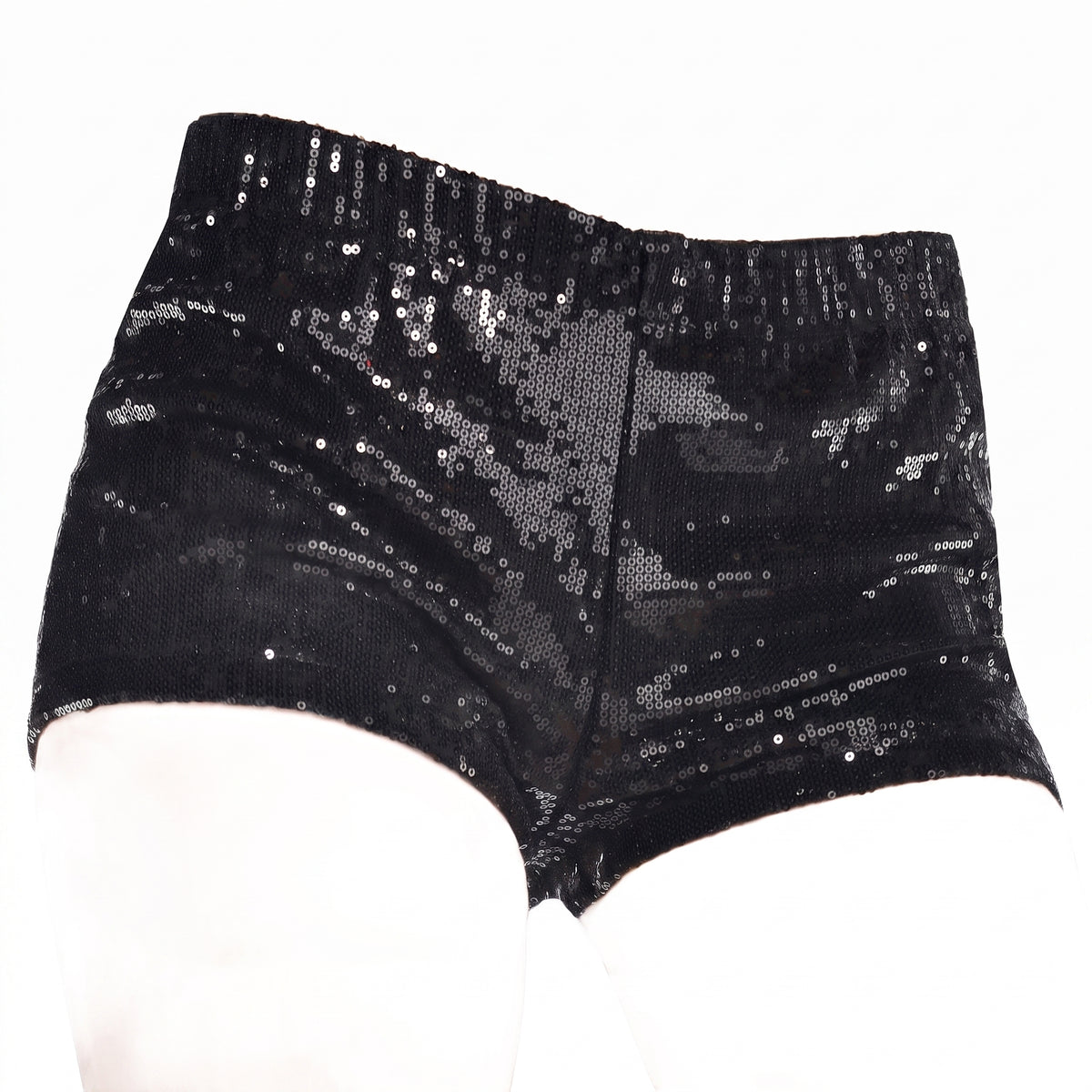 Women's Black Sequin Boy Shorts - S/M