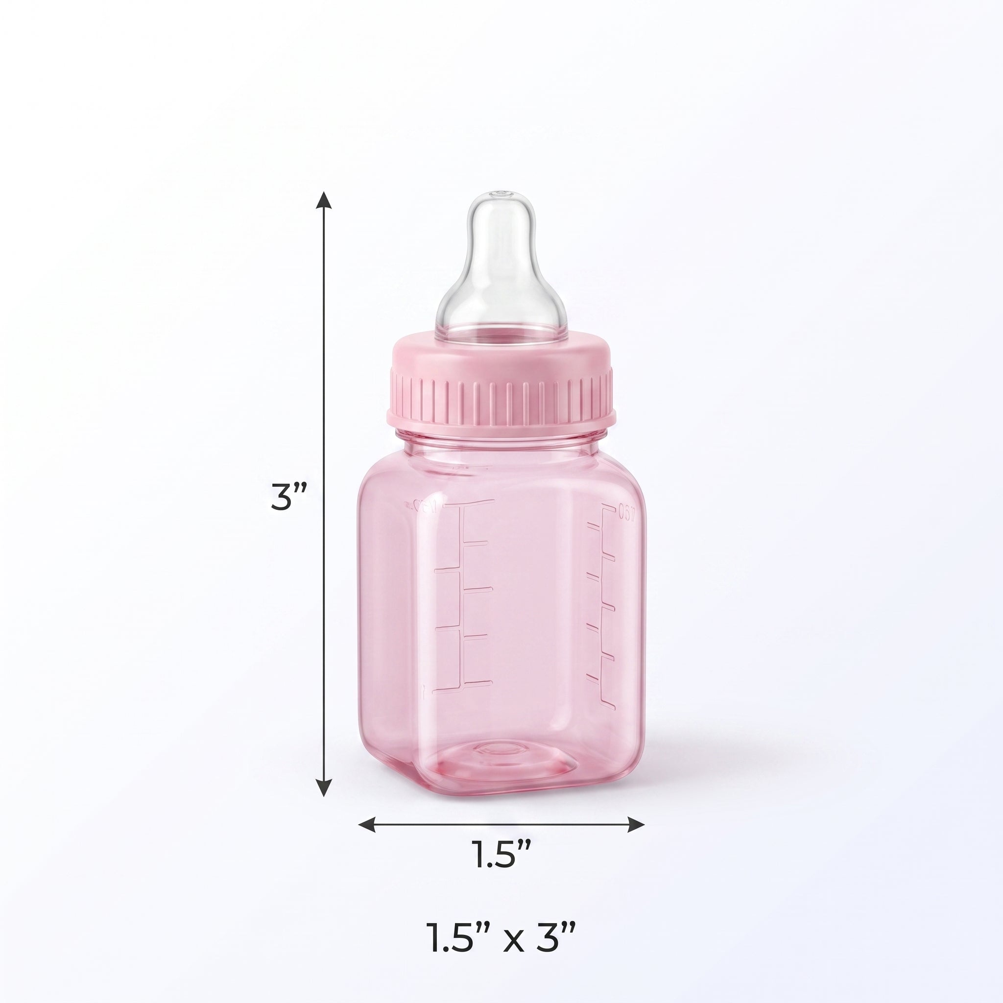 Pink Fillable Mini Baby Bottle Favors - 6 Pack