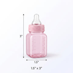 Pink Fillable Mini Baby Bottle Favors - 6 Pack