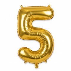 Metallic Gold Number 5 Foil Balloon