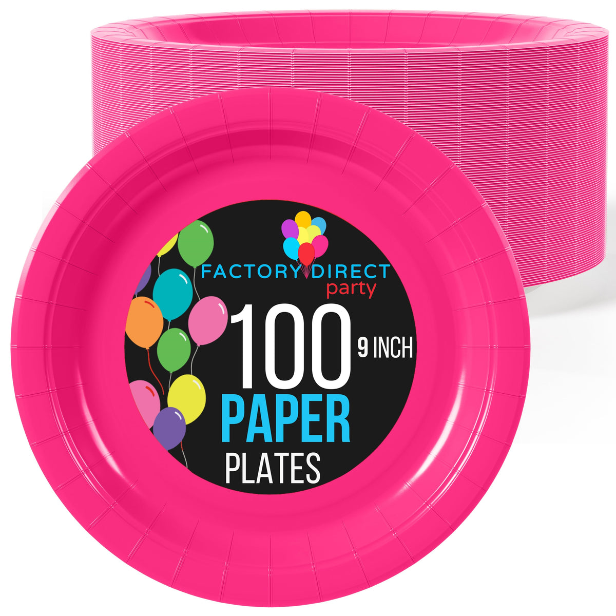 Little Gym - 9 In. Cerise Paper Plates - 100 Ct.