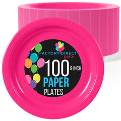 Unleashed - 9 In. Cerise Paper Plates - 100 Ct.