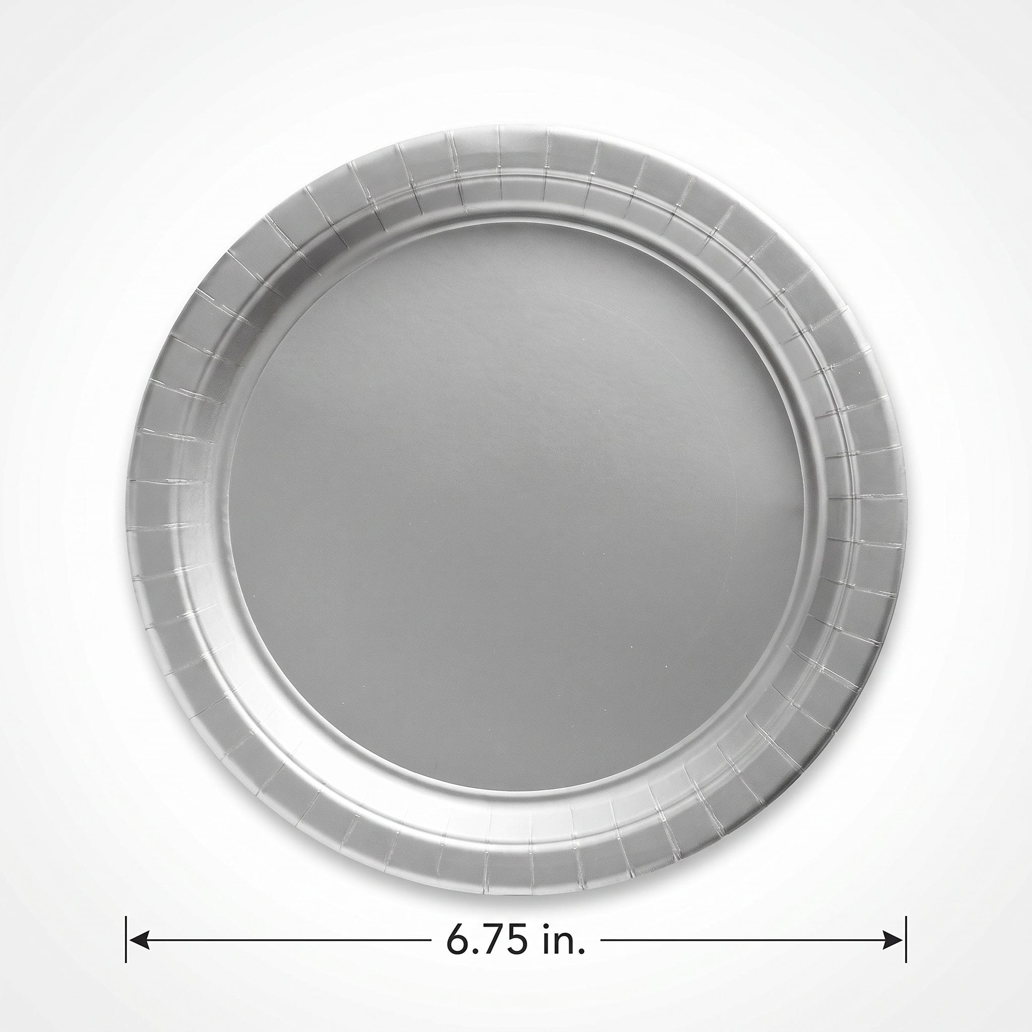 Silver 6.75" Round Paper Plates - Set of 20