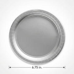 Silver 6.75" Round Paper Plates - Set of 20
