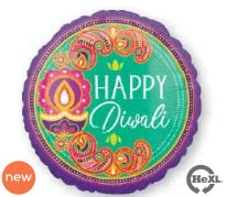 Metallic Rangoli Dream Diwali Foil Balloon - 18"