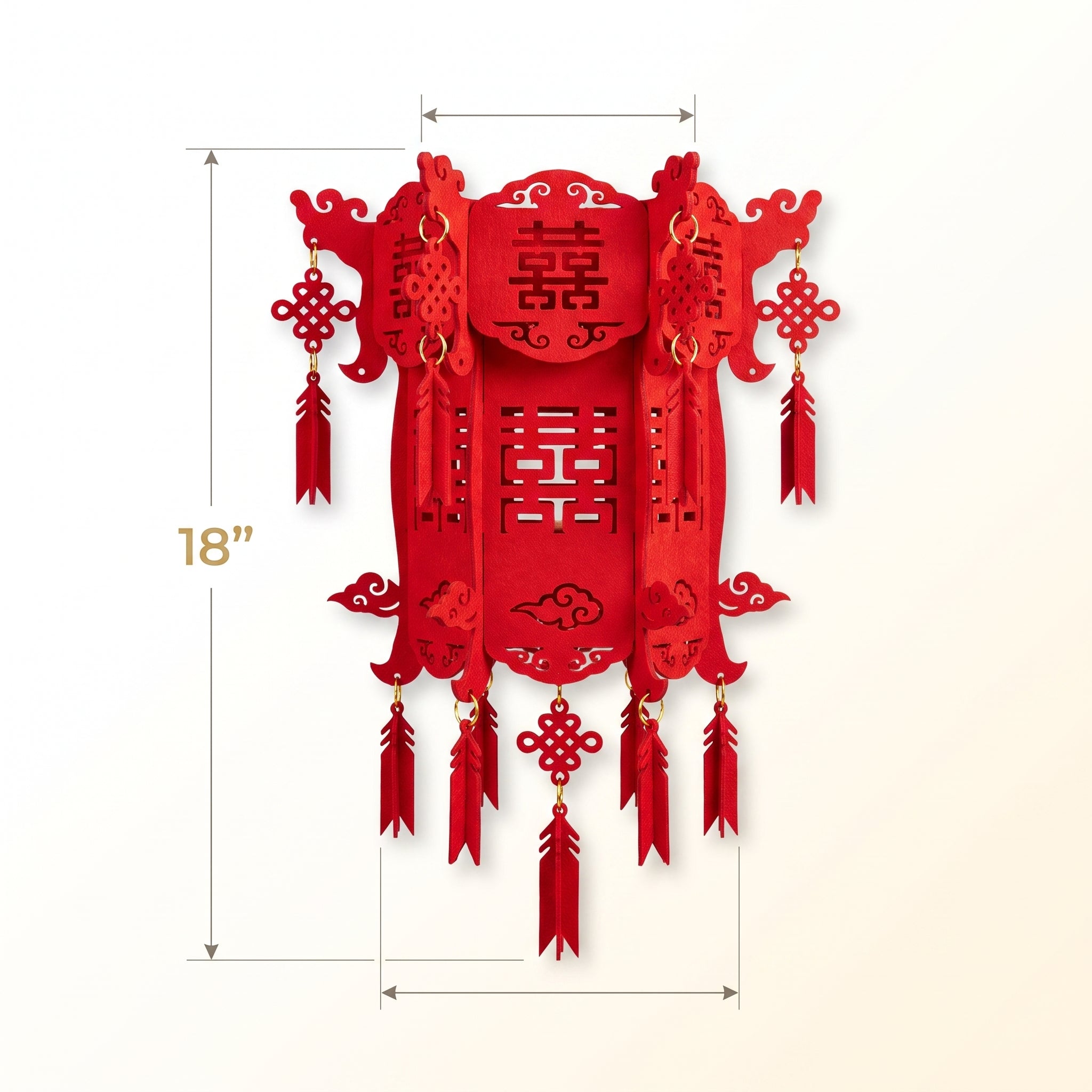 18-inch Chinese Palace Felt Lantern for Lunar New Year