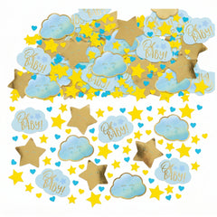 "Oh Baby" Blue & Gold Cloud Confetti for Baby Boy Shower