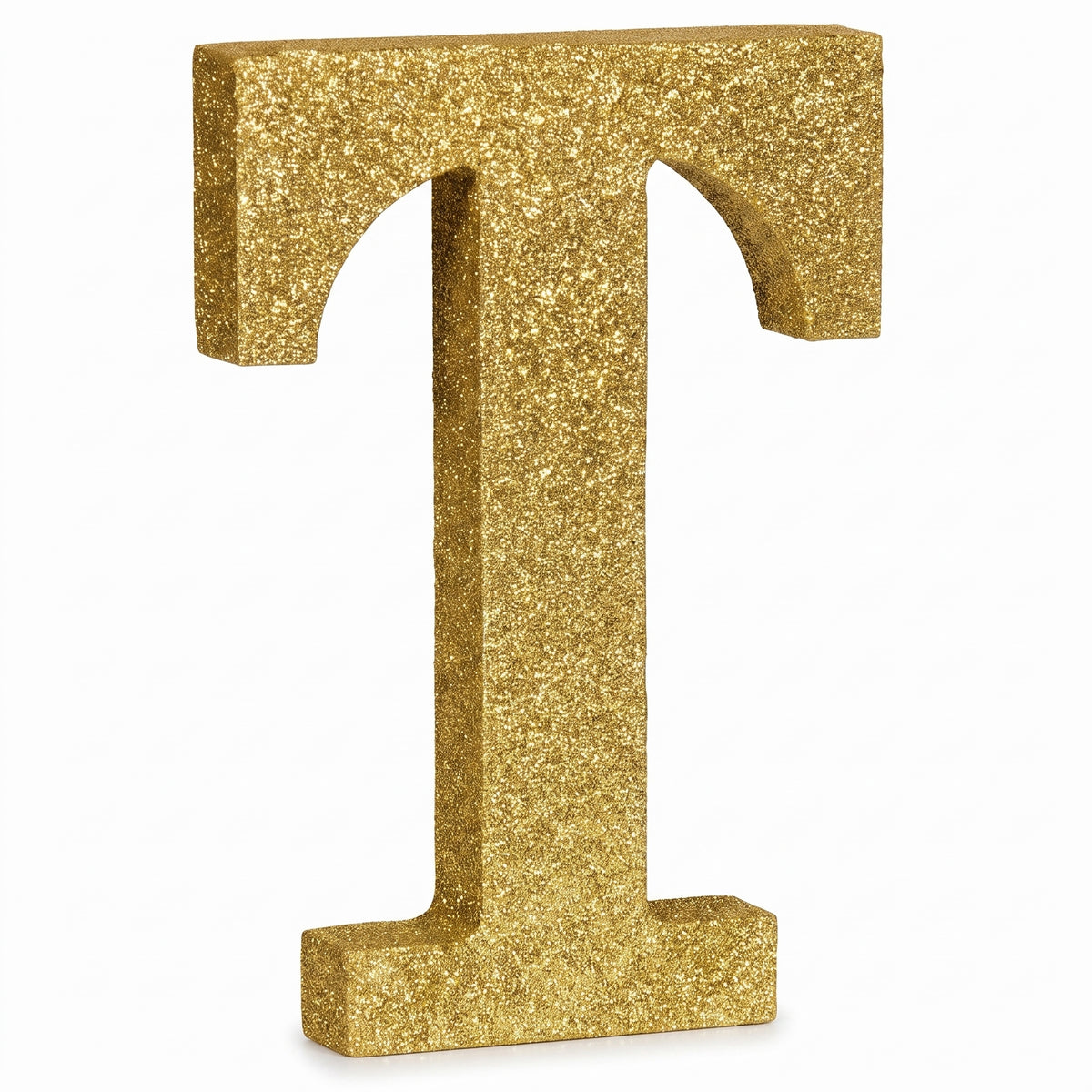 Glitter Gold Letter "T" Standing or Hanging Sign