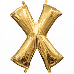 Gold Foil Letter "X" Balloon - Air Filled