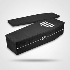 "RIP" Pop-Up Coffin Decoration - 5-Ft Indoor/Outdoor Halloween Prop