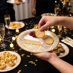 Elegant Gold Motif 10" Round Paper Plates