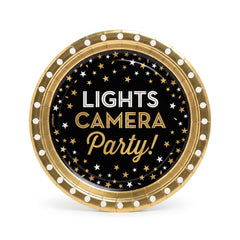 Hollywood Awards Night Dessert Plates - 6.75" Round, 8 Pack