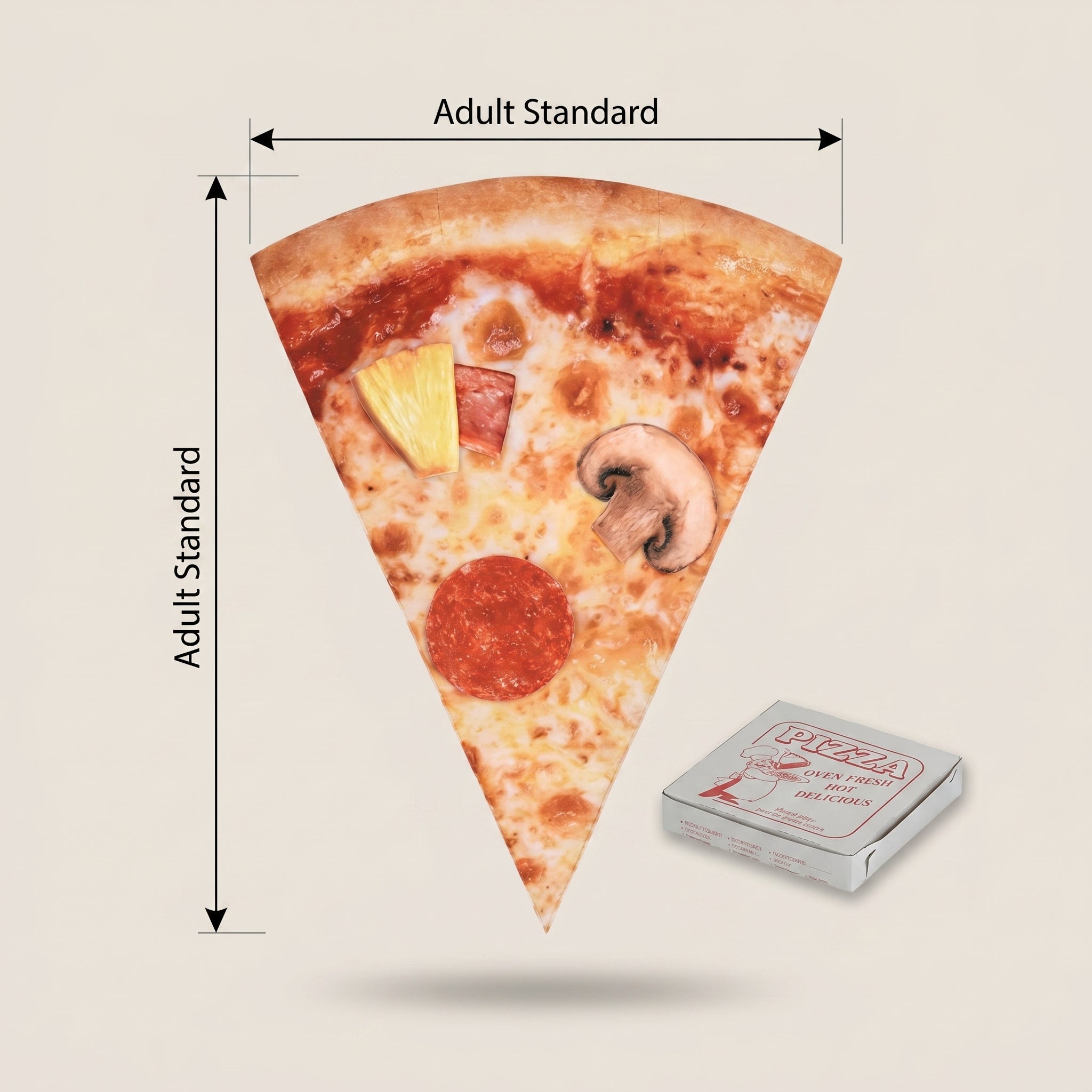 Pizza Slice Costume Adult Tunic - Funny Halloween Food Costume with Photorealistic Print, Easy Slip-On One Size for Men