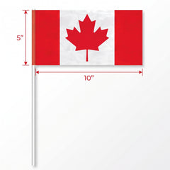 Large Maple Leaf Plastic Flags - Canada Day Decoration, 12 Pack