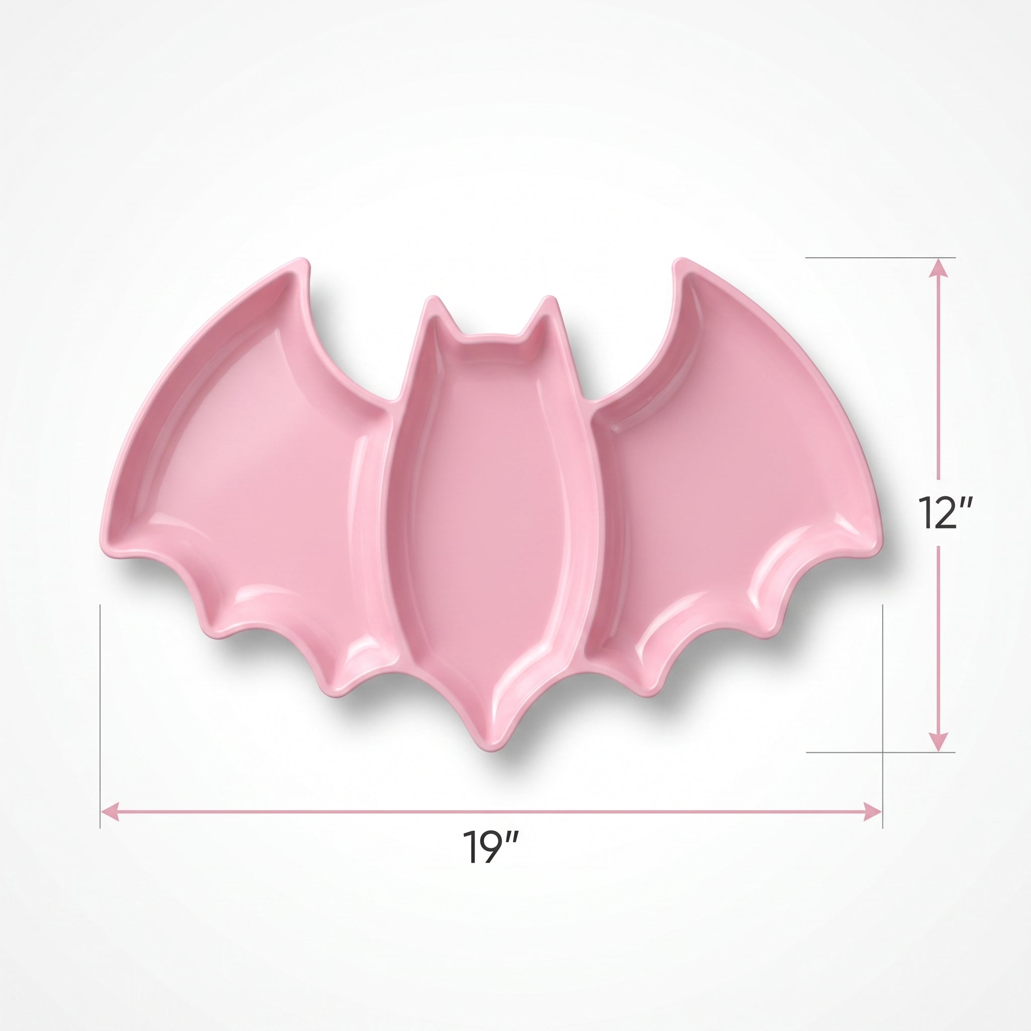 Pastel Pink Bat Platter - Halloween Serveware