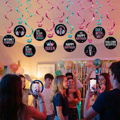 "Internet Famous" Swirl Hanging Decorations - 12 Pack